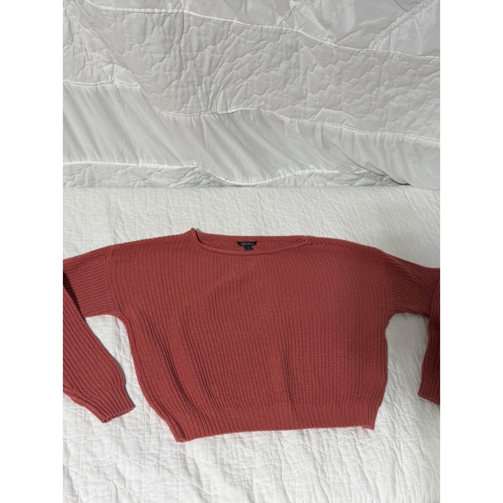 Wild Fable‎ Women Coral Ribbed Knit Crew Neck Sweater Size S